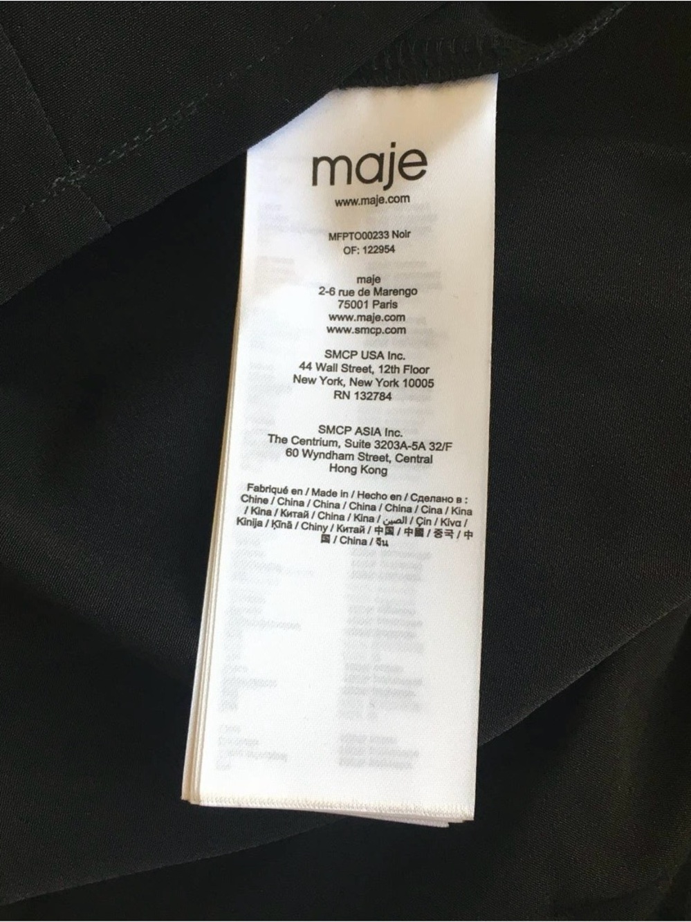 Maje Black Lace Yoke Long-Sleeve Blouse - Picture 5 of 6